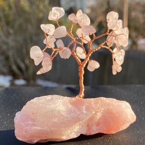 Mini rose quartz bonsai